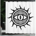 thumbnail image 4 of Ambesonne White Shower Curtain, Occult Eye in Sun, 69"Wx70"L, Black and White, 4 of 5