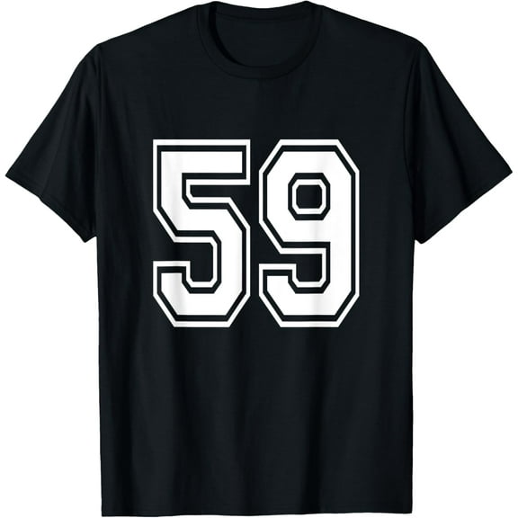 Playful Comfort Tee - Number 59 T-Shirt Birthday Varsity Sports Team Jersey