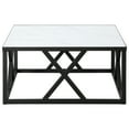thumbnail image 5 of Evelyn&Zoe Jedrek 35'' Wide Square Coffee Table with Faux Marble Top, Blackened Bronze, 5 of 7