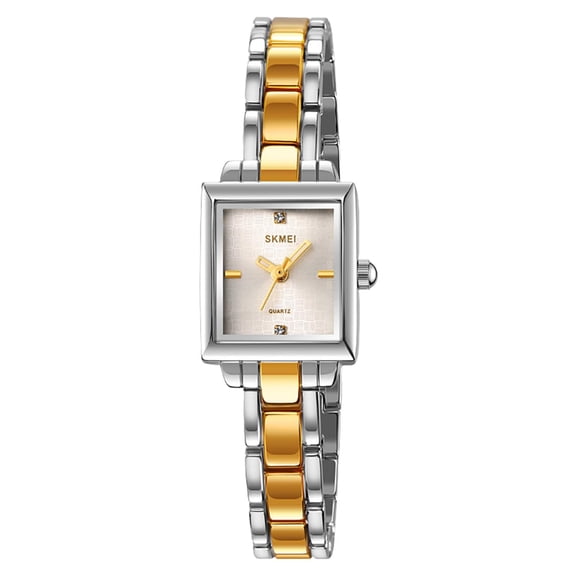 Yellow Women'S Stainless Steel Fashion Watch With Quartz Movement Water Resistant Bracelet Wristwatch Elegant Dress Watch For Ladies