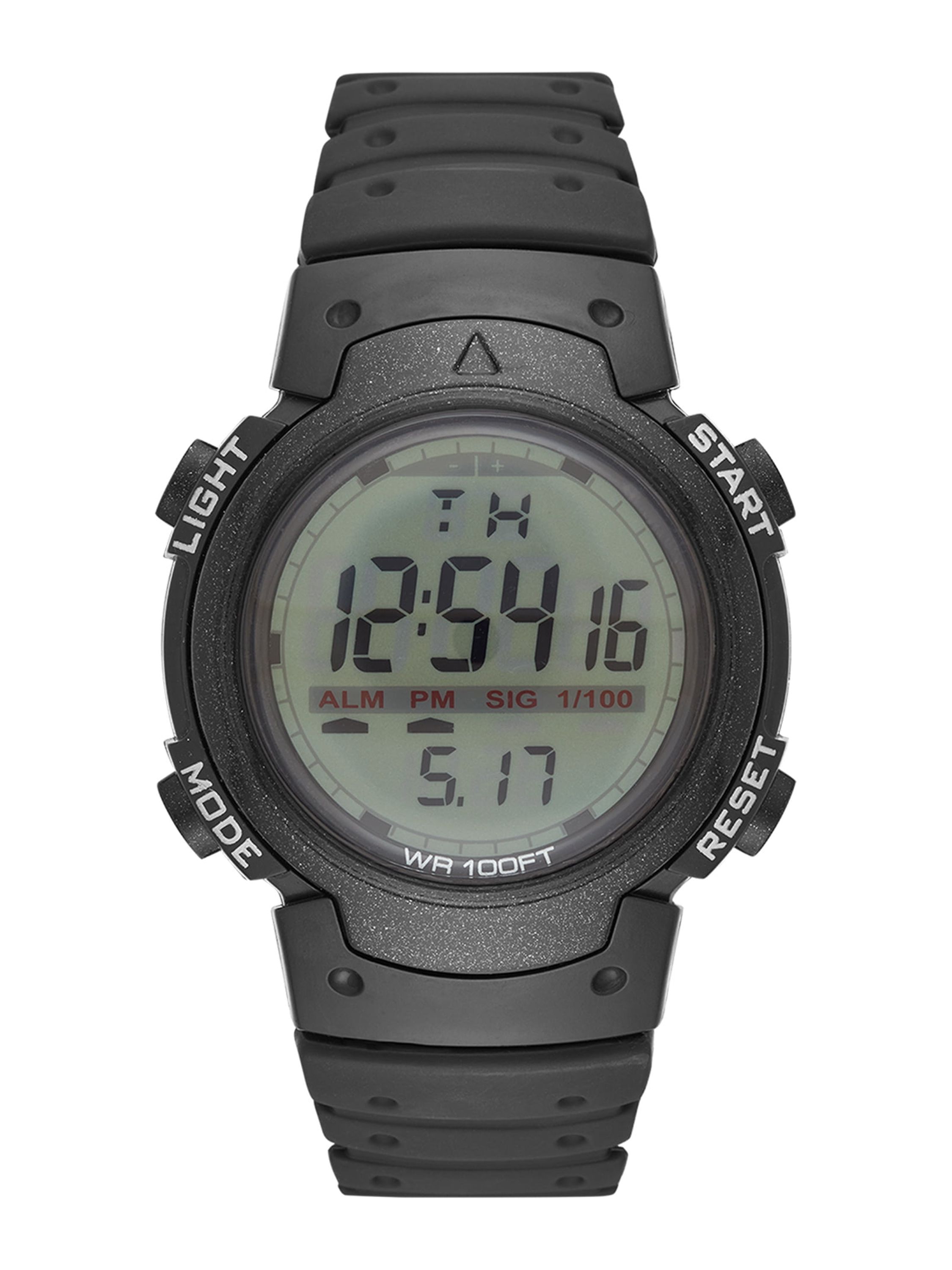 George Men's Digital Watch: Black Case, Positive Display, Plastic Band (FMDOGE012)