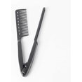 thumbnail image 2 of Paquete de 2 peines alisadores de cabello en forma de V, antiencrespamiento, cepillos de peinado profesionales con mango ergonómico, color negro y blanco., 2 of 5