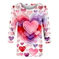 thumbnail image 6 of Craaazy Women's 3/4 Sleeve Valentines Printed Round-neck Tops Gifts, 6 of 6