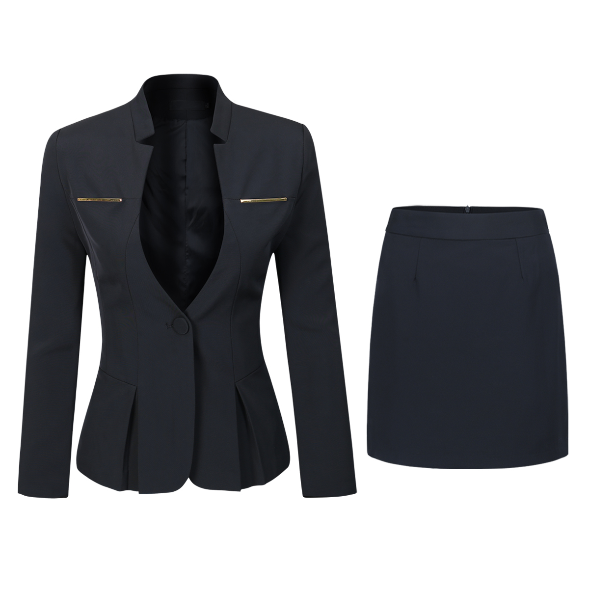 Youthup Women's 2 Piece Business Skirt Suit Set Office Lady Slim Fit