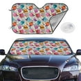 thumbnail image 2 of Uemuo Skulls and Roses Pattern Accordion Car Windshield Sun Shade, Foldable Reflective Sun Visor for Car, Reflector Windshield Sunshade-Medium, 2 of 7