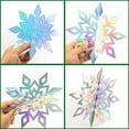 thumbnail image 5 of 12/24/36X 3D Wonderland Iridescent Christmas Snowflake Ornaments Glittery Large Holographic Hanging Snowflakes Garland for Xmas Tree Winter Frozen Birthday New Year Party Home Streamer Backdrop Decor, 5 of 6