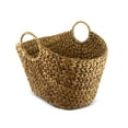 thumbnail image 3 of Extra Large Hand Woven Water Hyacinth Storage Basket Shelf Organizer Rectangular Wicker Baskets with Handles 19 x 15 x 14 inches, 3 of 7