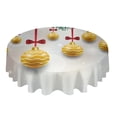 thumbnail image 3 of Sunflowers Vintage Newspaper Round Tablecloths for Dining Table Waterproof Table Cover for Kitchen Living Room, 3 of 6