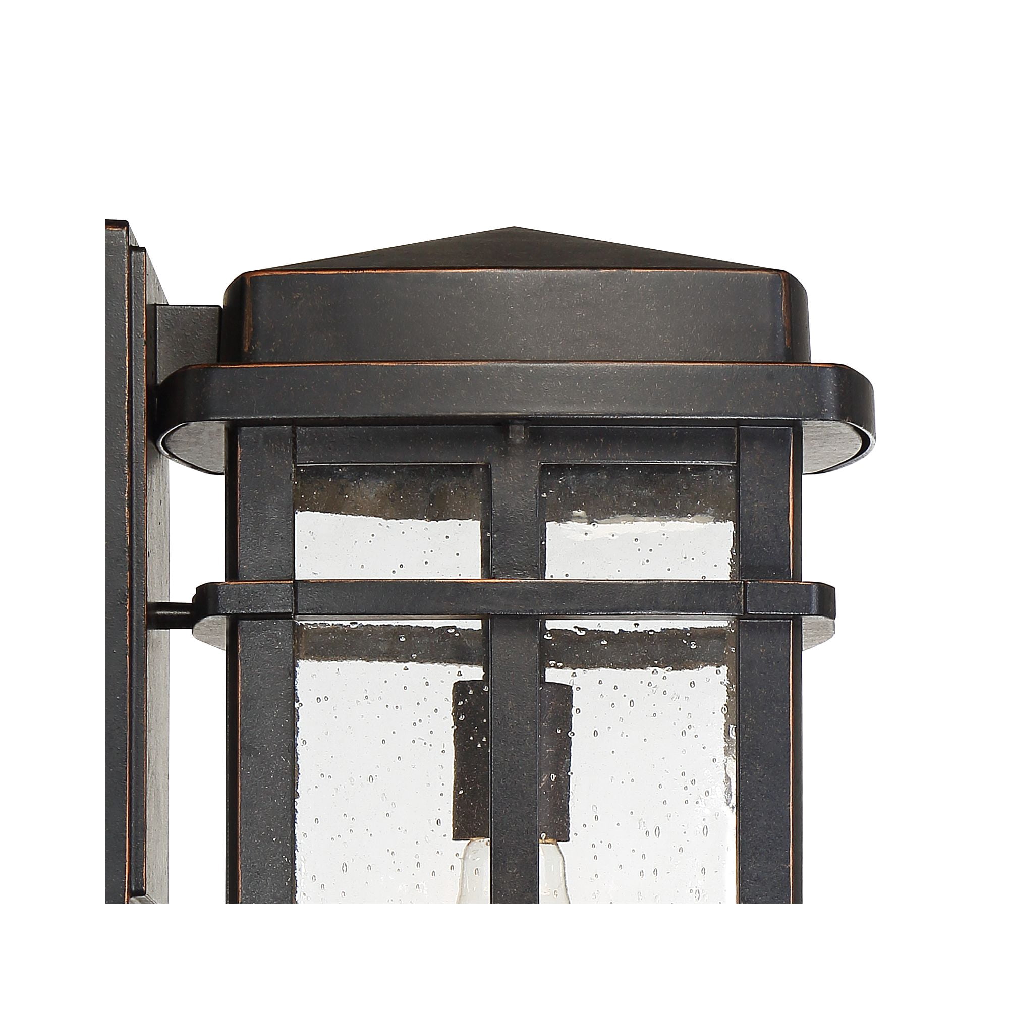 John Timberland Neri Mission Outdoor Wall Light Fixture Oil Rubbed Bronze 16" Clear Seedy Glass for Post Exterior Barn Deck House Porch Yard Patio