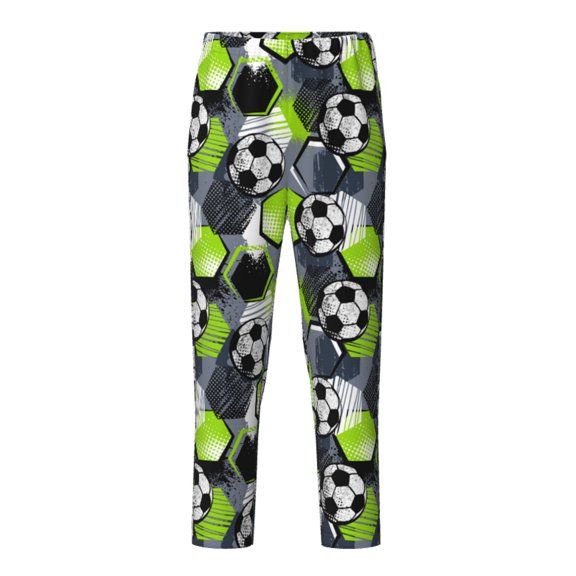 Xecao Football Print Teenagers' Pajama Pants Long Sleep Pants Soft Elastic Waist Pajama Bottoms Elastic waist with 2 Pockets 5-16 Years-XS(5-6)