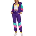 thumbnail image 1 of Chaqueta cortavientos Outfit ZDT para mujer de los años 80 y 90, color morado, 1 of 7