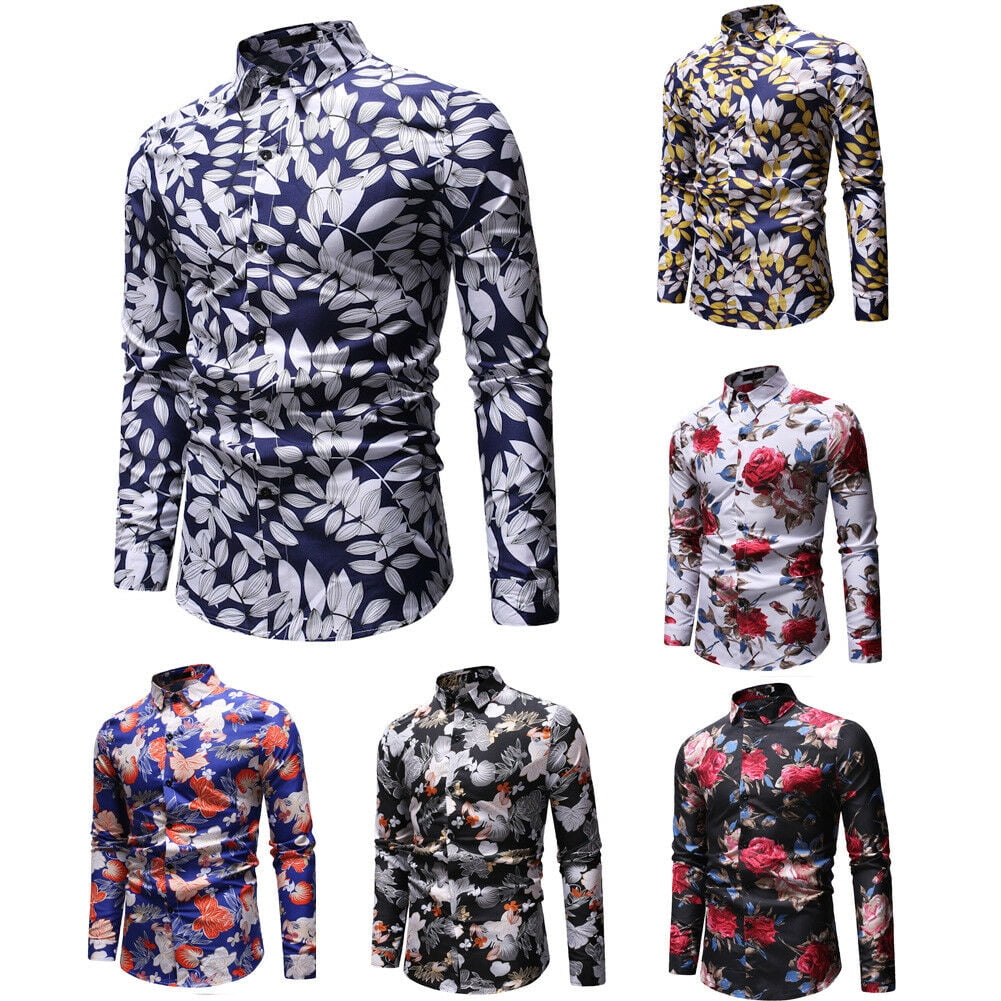 FOCUSNORM - New Fashion Mens Luxury Casual Stylish Slim Fit Long Sleeve Casual Dress Shirts