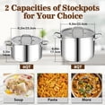 thumbnail image 3 of Rorence 8 QT Stainless Steel Stock Pot with Glass Lid, Tri-Ply Base Cooking Pot Induction Compatible, 3 of 8