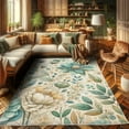 thumbnail image 2 of Ambesonne Floral Scene Decorative Rug Carpet, Minty Farmhouse Blooms, 5' 1" X 7' 5", Seafoam Beige Grey Yellow, 2 of 5
