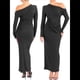 thumbnail image 3 of Vestido de Mujer Otoño Invierno Francés Larga Ajustado Maxi Vestido Formal para Mujer Negro L, 3 of 9