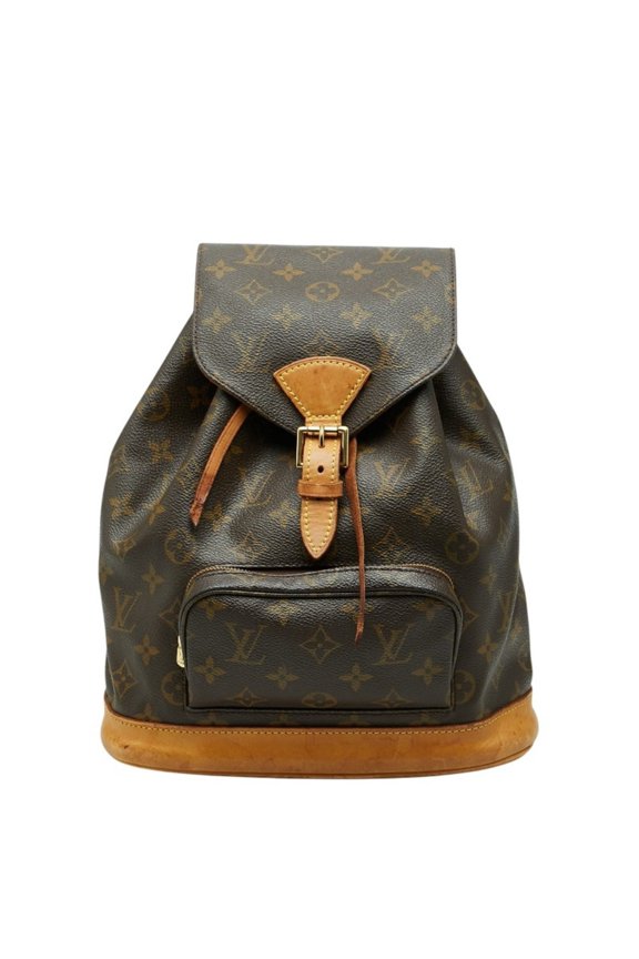 Pre-Owned Louis Vuitton Monogram Montsouris MM Backpack Daypack M51136 Brown Leather Women's...