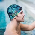 thumbnail image 3 of Gorros de natación para mujeres y hombres, gorro de natación impermeable con protección para el cabello y las orejas (verde), 3 of 8