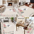 thumbnail image 5 of Happy Easter Area Rugs 5'x7', Washable Small Throw Rugs for Laundry Room Playroom, Bow Bunny Colorful Eggs Flowers Vines Indoor Outdoor Rug Non-Slip Low Pile Carpet Runner Reversible Floor Mats, 5 of 8