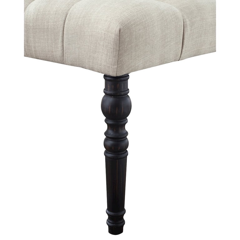 Roundhill Furniture Leviton Tufted Dining Bench, Tan photo 6
