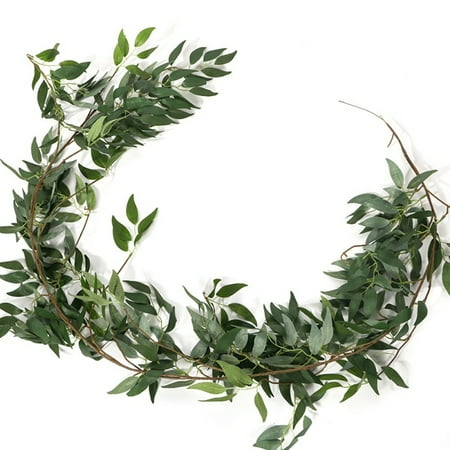 Lighted Outdoor Wreaths Artificial Green Leaves Wreath - Wreath Outdoor Green Wreath for Front Door Wall Window Party Decor ()