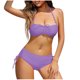 thumbnail image 2 of Trajes de baño Amzcrzy Tankini para mujer, bikini de , moda de verano para mujer, color sólido con cojín en el pecho y sin soporte de acero, traje de baño con tirantes sin espalda, rosa, L, 2 of 4