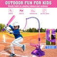 thumbnail image 6 of Huge Wave T-Ball Set Baseball Sport Toys for Girls 3-6, Kids Outdoor Toys Includes 6 Balls, Toddlers Outdoor Backyard Baseball Game Sports Play Set for Kids Boys & Girls Ages 3-8, Pink, 6 of 7