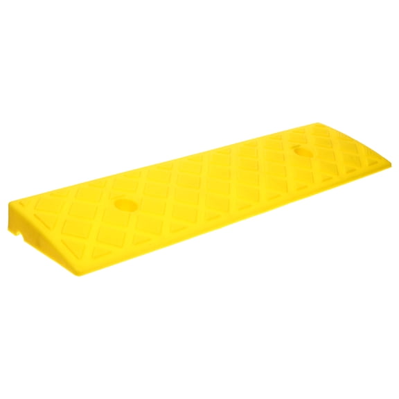 OUNONA 2Pcs Multi Functional Rubber Shed Ramps for Lawn Mower with Slow Down Sign