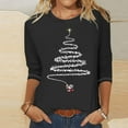 thumbnail image 2 of KIHOUT Womens Tops Long Sleeve Juniors Fashion Christmas Printing Loose T-shirt 3/4 Sleeves Blouse Round Neck Casual Tops, 2 of 4