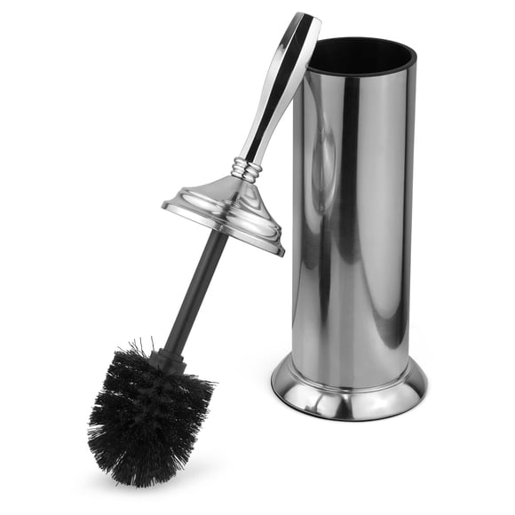 Splash Home Kolva Stainless Steel Toilet Brush and Holder Set Bathroom, Hidden Toilet Bowl Brush Design with Durable Bri