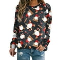 thumbnail image 1 of Chandail en Molleton de Noël pour Femmes Veste Mi-Longue Imprimée Mode Pull Col Rond Chaud Pull de Vacances Xmas Cardigan à Manches Longues, 1 of 4