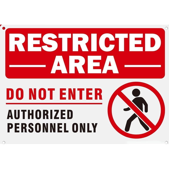 Restricted Area Do Not Enter Authorized Personnel Only Sign Wall Decor Metal Sign Kitchen House Home 8x12 Inch