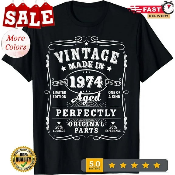 50Th 1974 50 T-Shirt , Vintage T-Shirt