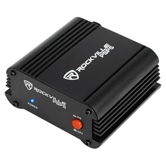 Rockville PSP5 Universal 48V Phantom Power Supply Box For Condenser Microphones