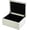 Cream White, variant on Faux Leather Decorative Box, Large Wooden Structure Box Accessory Organizer Organizer with Hinged Lid, Storage Container for or Office (Black)