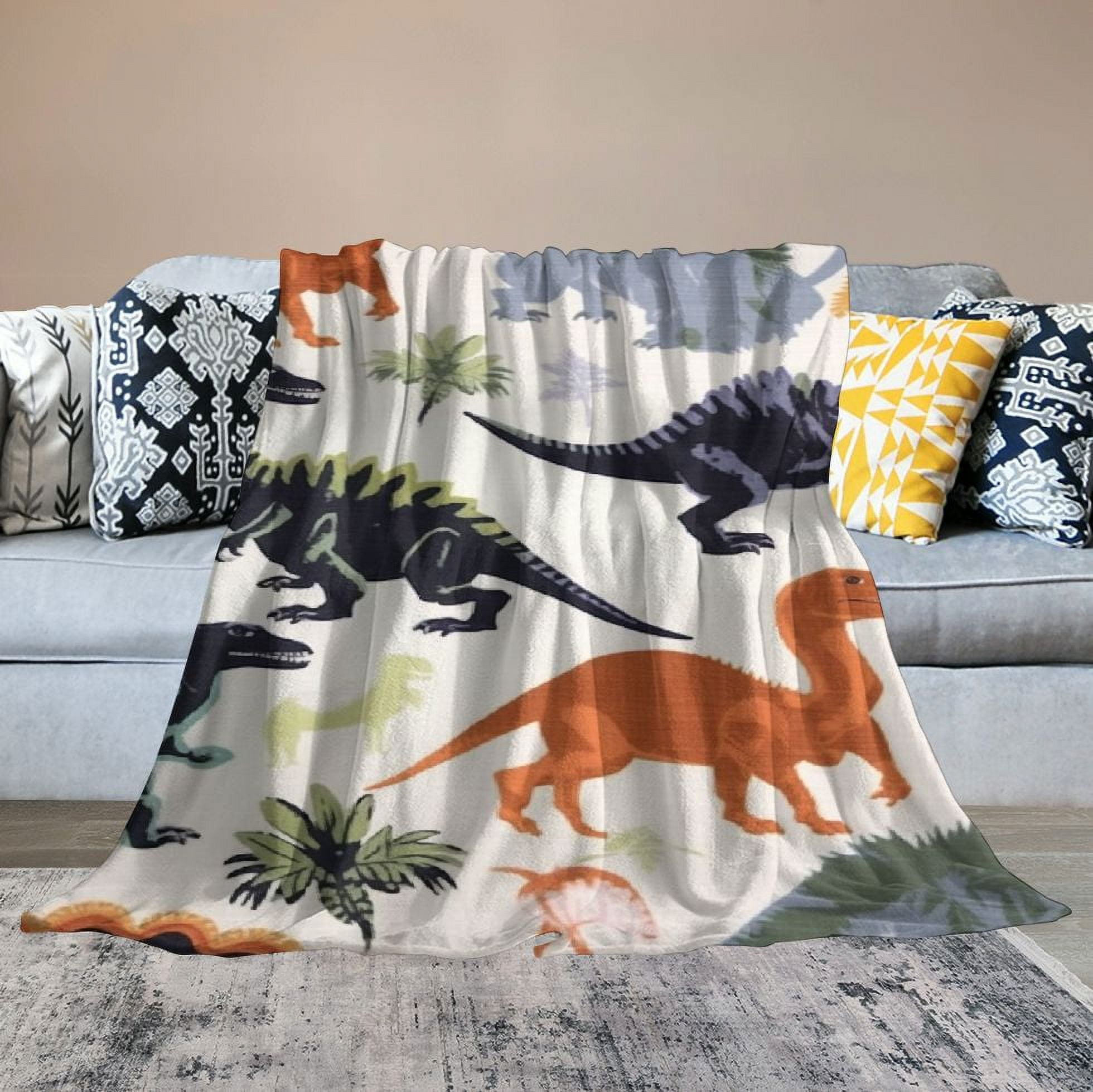 JEUXUS  Dinosaur Muslin Quilts - Viscose from Bamboo Cotton Summer Blanket for Toddler - Oversized  - 2 Layers Muslin Blanket Crib Blanket for Boy and Girl (Dinosaur)