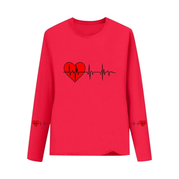 Lorytime Valentine's Day Girls Sweatshirt Long Sleeve Kid Cute Crewneck Tops Heart Pullover Holiday Outerwear 7-8 Years