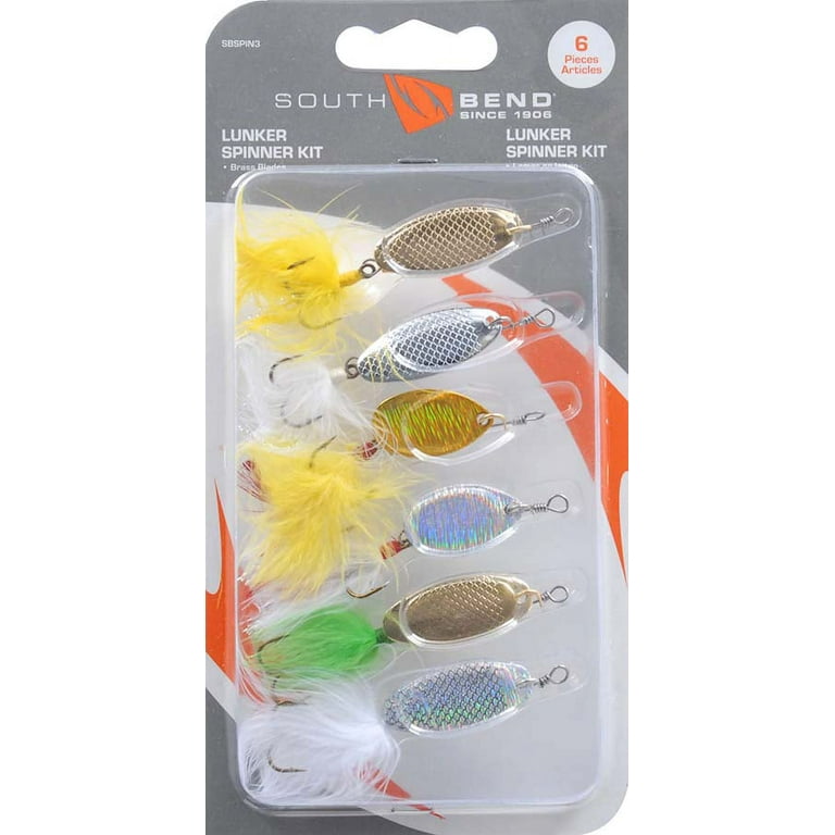South Bend Lunker Spinner Assortment, 6-Pack, Spinners In Line 