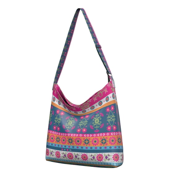 Plaid Stripes Crossbody Bag - Bohemian Chic Shoulder Tote, Spacious Multi-Pocket Casual Purse