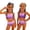 Dark Purple, variant on Grblisyd Girls Swimsuits Two Piece Casual Scoop Neck Gradient Bikini Sets Size 1-10 Years