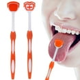thumbnail image 5 of 2 Pack Tongue Scraper, Tongue Cleaner Brush for Adults Tongue Scrubber for Better Breath (Blue&Orange), 5 of 6