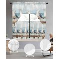 thumbnail image 2 of Coastal Seagull Swag Curtains for Living Room/Bedroom Windows, Summer Beach Ocean Bird Watercolor Kitchen Curtains and Valances Set 36 Inch Length, Light Filtering Swags Valance Curtain Panels, 2 of 5