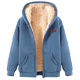 thumbnail image 2 of Women Fuzzy Fleece Hoodie Jackets Full Zip Up Sweatshirts Winter Hoodies Warm Long Sleeve Jacket Coat Outwear, 2 of 6