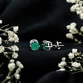 thumbnail image 6 of Rosec Jewels Lab Grown Emerald Solitaire Stud Earrings for Women - with Screw Back - 1.6 Carat - AAAA Quality - Ready to Gift, 925 Sterling Silver, 6 of 8