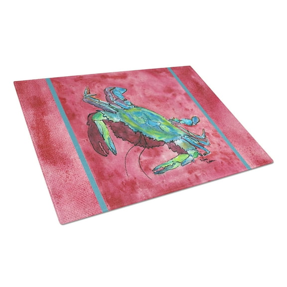 Caroline's Treasures Crab Glass Cutting Board Large