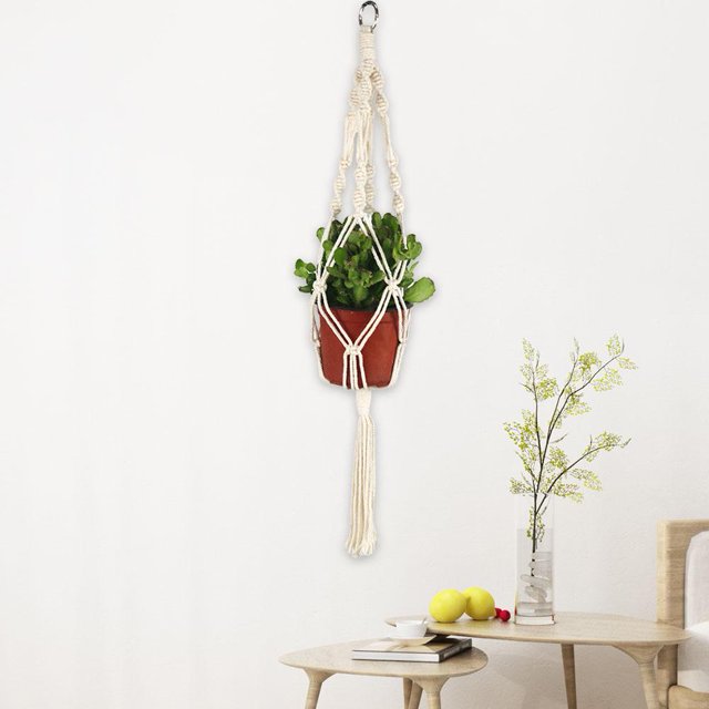 Colección Hecha a mano MacRame Planta Cugadora de colgilla Botera Bandeja de macetas Flower colgante de planta de macrame para casa