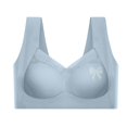 thumbnail image 5 of Yyeselk Women's Plus Size Bra Seamless Push Up Wireless Bra Comfort Wide Strap Full Coverage Bra Soft Breathable Everyday Bras Light Blue XXXXXXL, 5 of 6