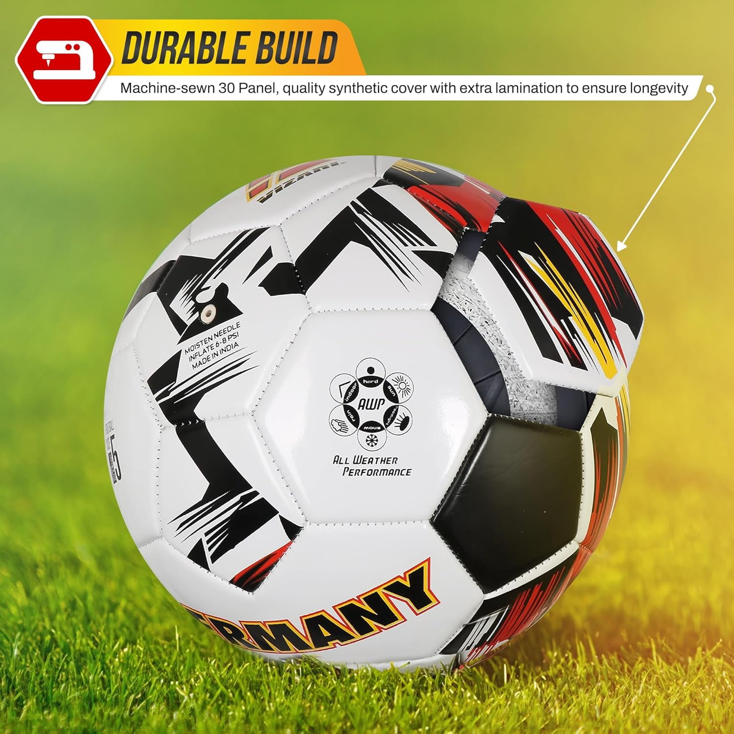 Vizari National Team Soccer Balls | Durable Faux Leather & Rubber, Three Sizes, Nine Countryballs - Elevate Your Play with Iconic Team Representation