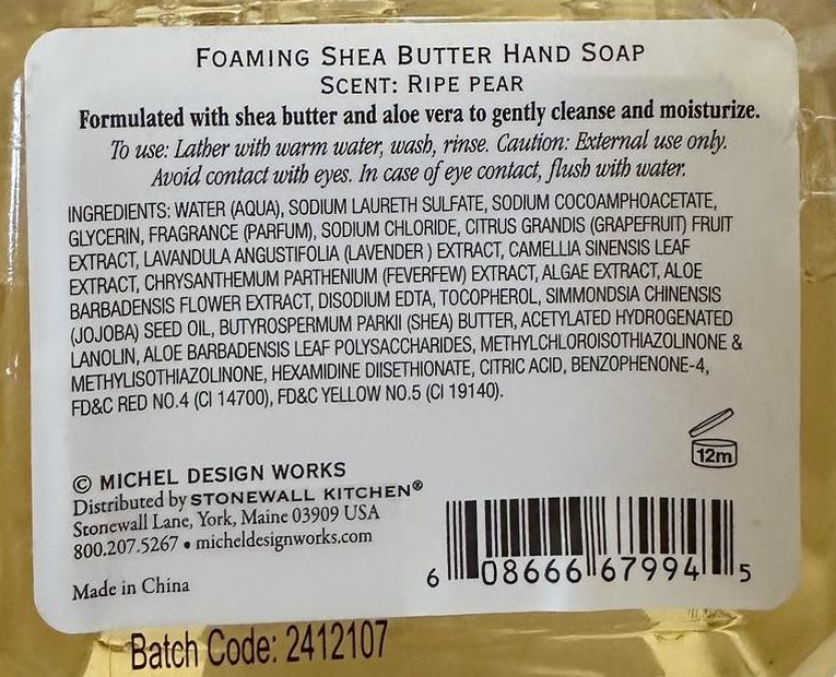 Michel Design Works Tuscan Pear Foaming Soap, 17.8-Ounce