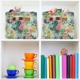 thumbnail image 7 of FREEAMG Elegant Flower Colorful Floral Large Square Storage Basket Bin with Handles 1PCS, Foldable Multi Functional Closet Storage Box Shelf Basket for Storing Toys, Books and Clothes, 7 of 7