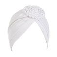thumbnail image 2 of Minnieouse Turbante tejido nudo estilo étnico musulmán Hijab sombrero Donut cubierta diadema gorras Bonnet decoración del cabello para mujeres Sombreros Blanco Minnieouse AP011270-04B, 2 of 6